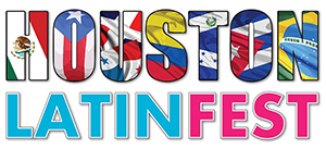 Houston Latin Fest 2025 banner showcasing vibrant Latin colors.