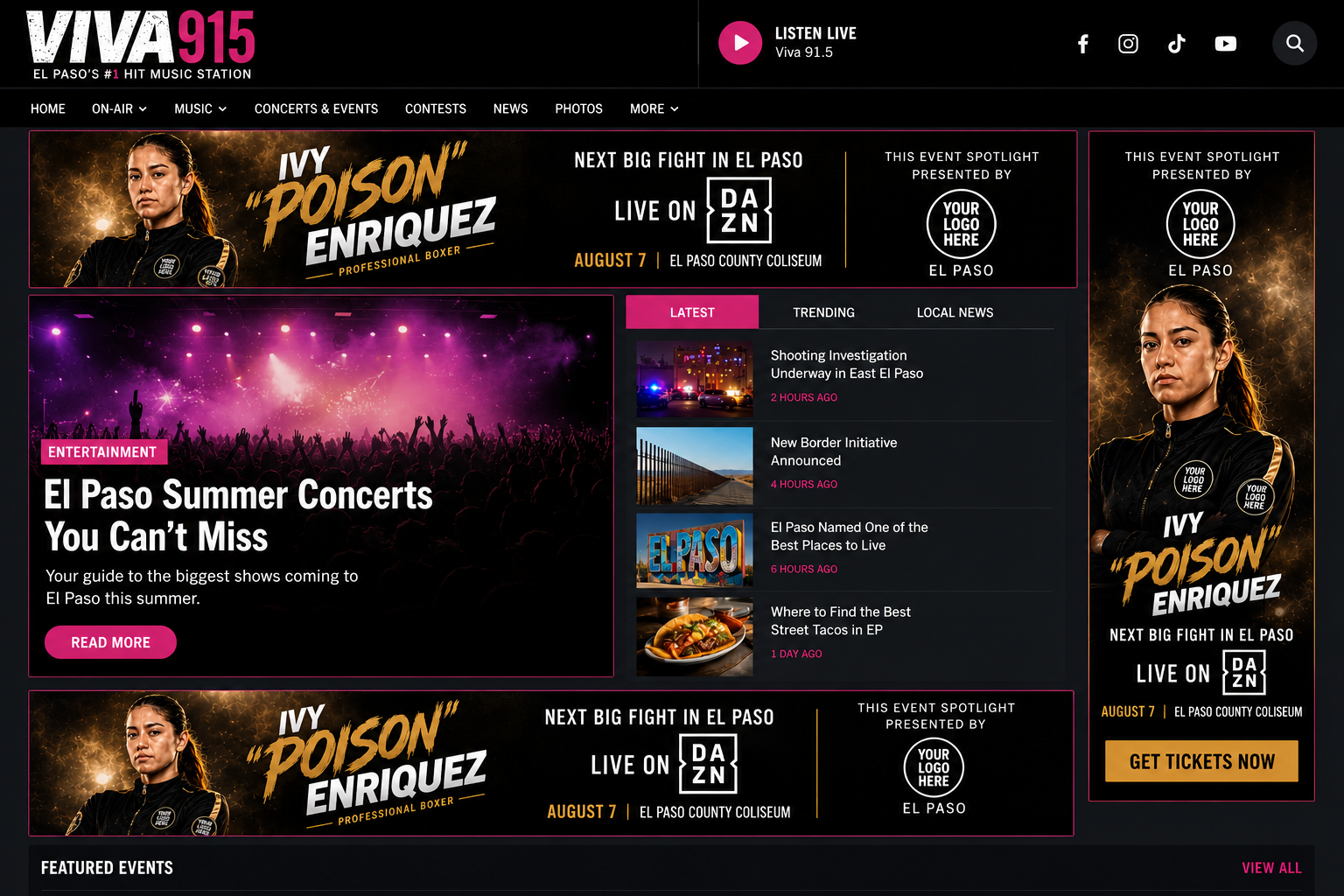 Display Banner Ads on Viva915.com