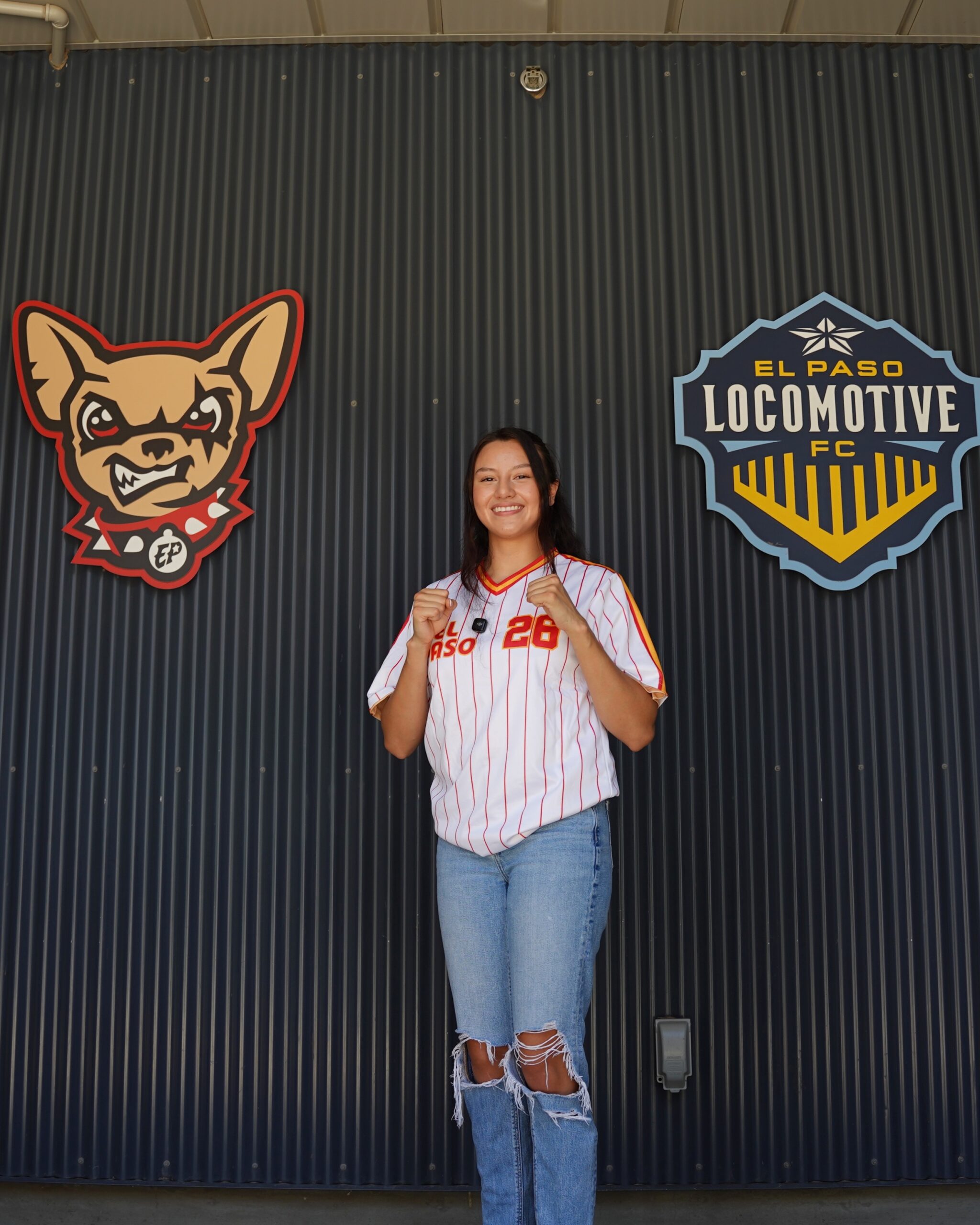 Ivy Enriquez portrait, ready for first pitch